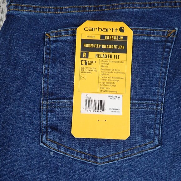NWT Carhartt Women’s 20 Short Rugged Flex Relaxed Fit Jeans - Picture 4 of 8